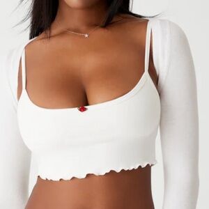 Frankies Bikinis Star Cropped Tank in Moon Flower